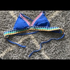 Blue/Multicolored bikini top
